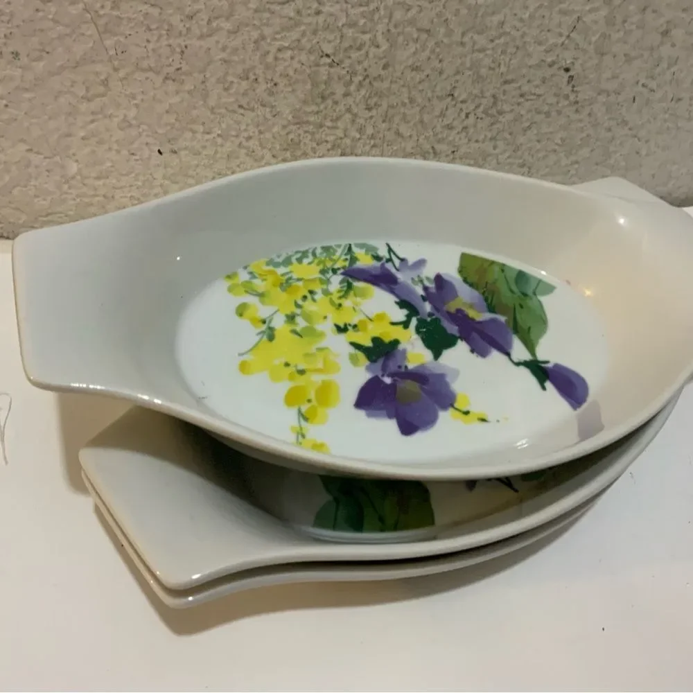 Lot 3 Dish Bake & Serve Casserole Savoir Vivre Ceramic 